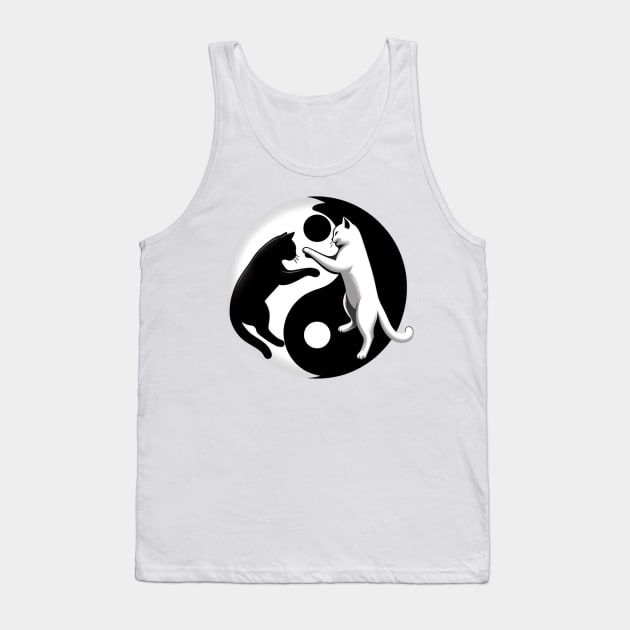 Ying Yang Cats Tank Top by Shawn's Domain